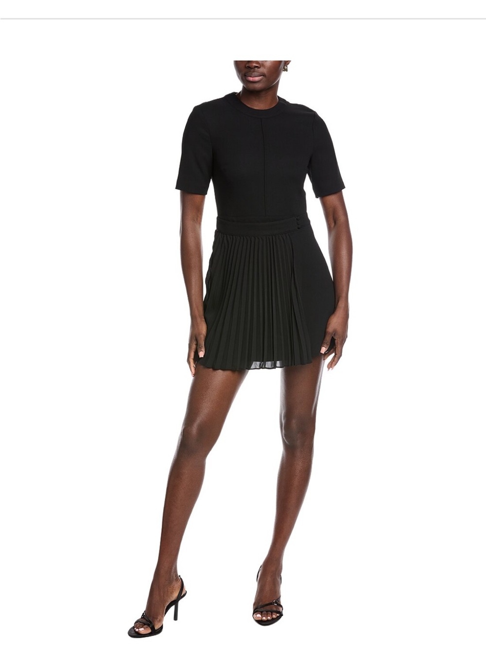 Simkhai Tyra Pleated Faux-Wrap Mini Dress, 4